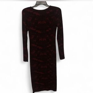 Forever 21 Black and maroon Long Sleeve Dress
